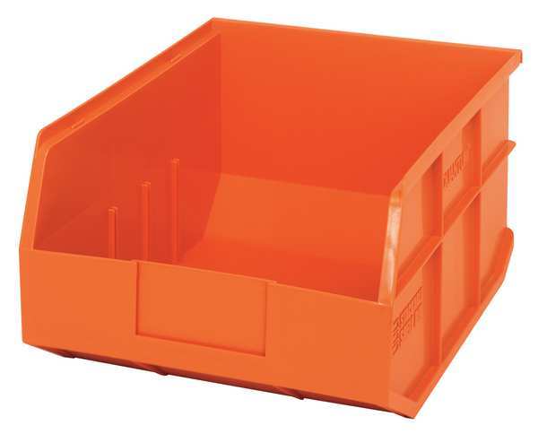 Quantum Storage Systems 65 lb Shelf Storage Bin, Polypropylene, 11 in W, 7 in H, 14 in L, Orange SSB445OR