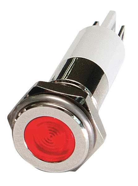 Zoro Select Flat Indicator Light, Red, 120VAC 24M104