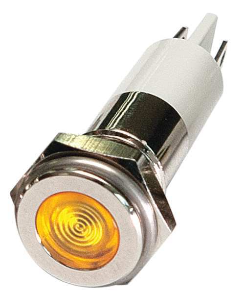 Zoro Select Flat Indicator Light, Yellow, 24VDC 24M099