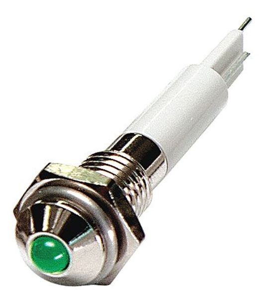 Zoro Select Round Indicator Light, Green, 12VDC 24M022
