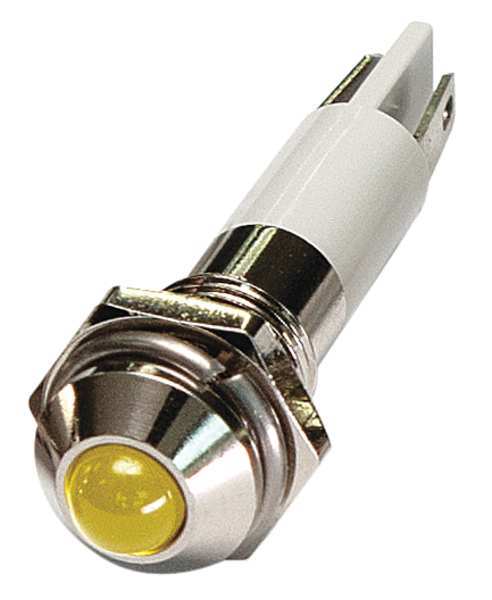 Zoro Select Round Indicator Light, Yellow, 12VDC 24M043