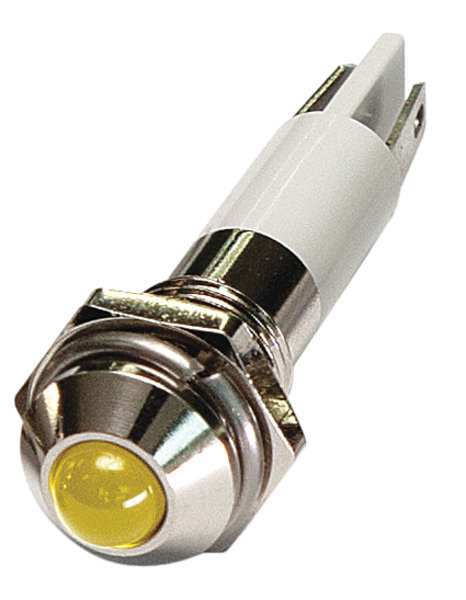 Zoro Select Round Indicator Light, Yellow, 120VAC 24M049