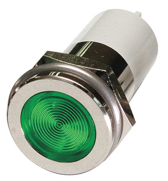 Zoro Select Flat Indicator Light, Green, 24VDC 24M170