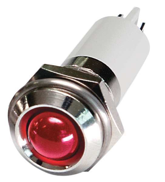 Zoro Select Round Indicator Light, Red, 120VAC 24M115