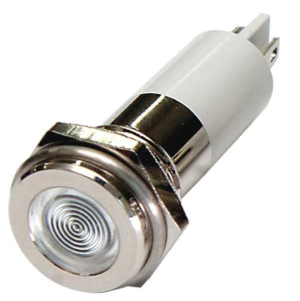 Zoro Select Flat Indicator Light, White, 120VAC 24M141