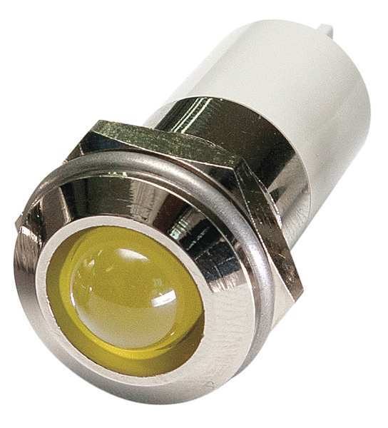 Zoro Select Round Indicator Light, Yellow, 3VDC 24M143