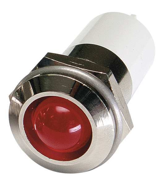 Zoro Select Round Indicator Light, Red, 120VAC 24M151