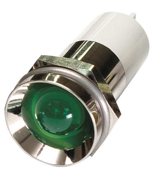 Zoro Select Protrude Indicator Light, Green, 120VAC 24M162