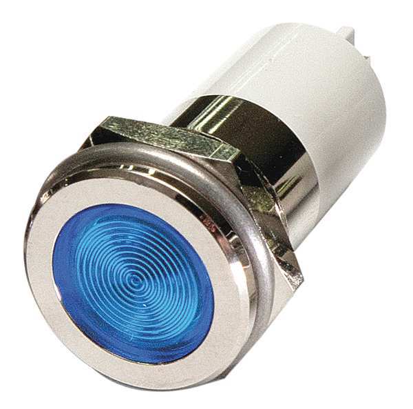 Zoro Select Flat Indicator Light, Blue, 12VDC 24M166
