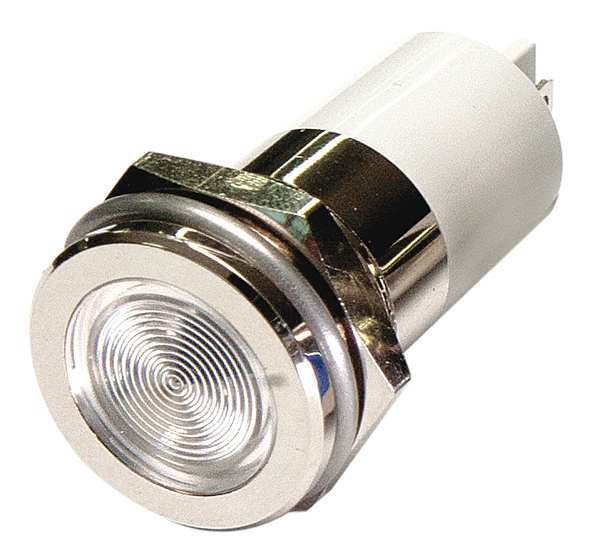 Zoro Select Flat Indicator Light, White, 12VDC 24M167