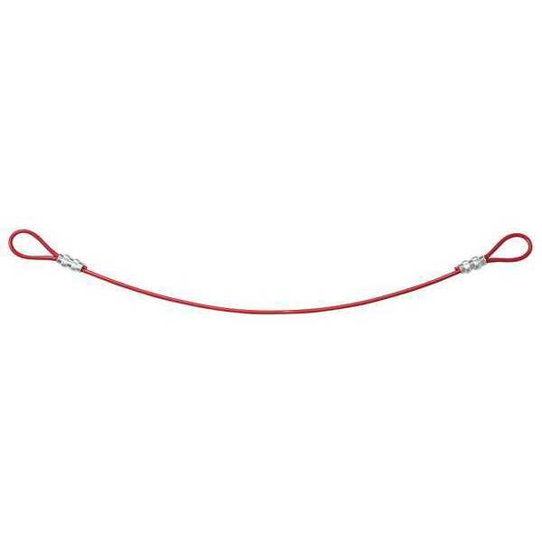 Brady Lockout Cable, 2ft, Red, Plstc Coated Steel 131063