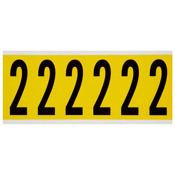 Brady Number Label, 2, 1-1/2 in. W x 3-1/2 in. H 3450-2