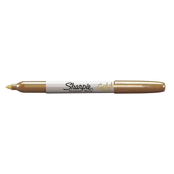 1823889 Sharpie Permanent Marker, Fine Point, Metallic Gold, Pack of 1