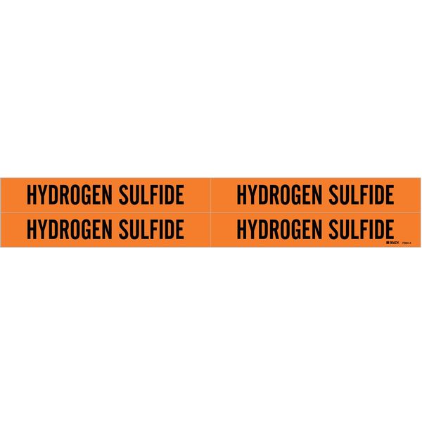 Brady Pipe Marker, Hydrogen Sulfide 7384-4