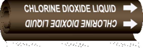 Brady Pipe Marker, Chlorine Dioxide Liquid, 5812-O 5812-O