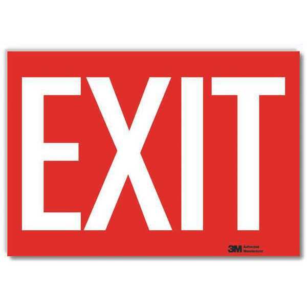 Lyle Exit Sign, English, 10" W, 7" H, Vinyl, White U1-1016-RD_10X7