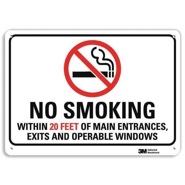 Lyle No Smoking Sign, 7" H, 10" W, Vertical Rectangle, English, U1-1018-RA_10X7 U1-1018-RA_10X7