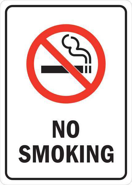 Lyle No Smoking Sign, 14 in H, 10" W, Reflective Sheeting, Vertical Rectangle, English, U1-1014-RD_14X10 U1-1014-RD_14X10