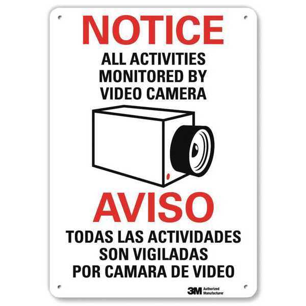 Lyle Notice Sign, 10 in H, 7 in W, Aluminum, Horizontal Rectangle, English, Spanish, U1-1003-NA_7x10 U1-1003-NA_7x10