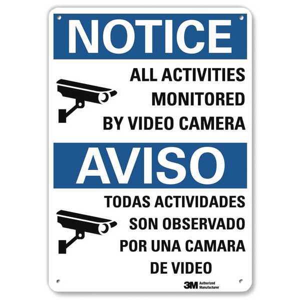Lyle Notice Sign, 14 in H, 10 in W, Aluminum, Vertical Rectangle, English, Spanish, U1-1006-NA_10x14 U1-1006-NA_10x14