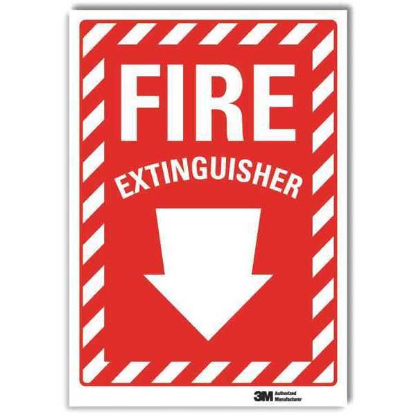 Lyle Fire Extinguisher Sign, 7 in Height, 5 in Width, Reflective Sheeting, Vertical Rectangle, English U1-1010-RD_5X7