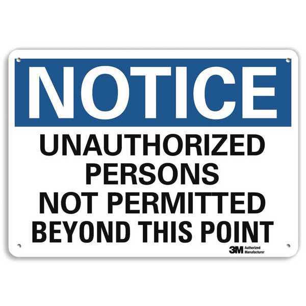 Lyle Notice Sign, 7 in H, 10 in W, Plastic, Vertical Rectangle, English, U1-1034-NP_10X7 U1-1034-NP_10X7