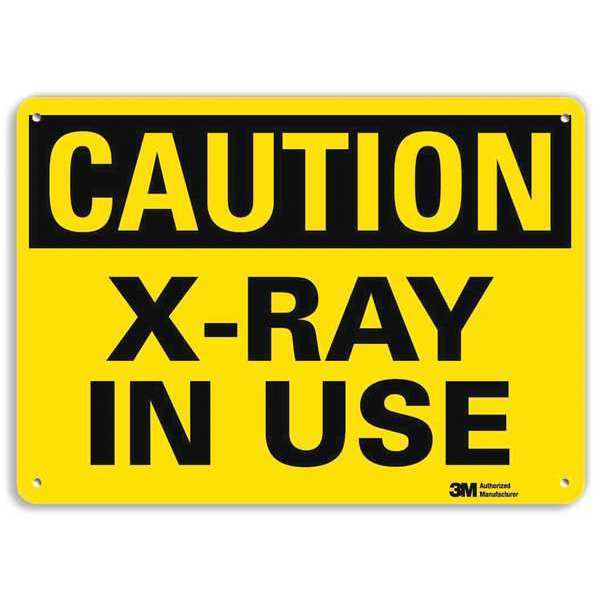 Lyle Caution Sign, 10 in H, 14 in W, Plastic, Horizontal Rectangle, U1-1047-NP_14X10 U1-1047-NP_14X10