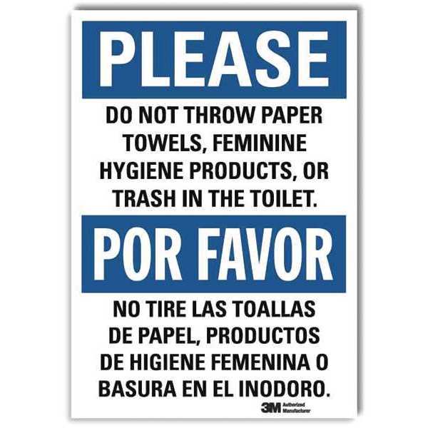 Lyle Hygiene Sign, 7x5 In., Bilingual, U1-1049-RD_5X7 U1-1049-RD_5X7