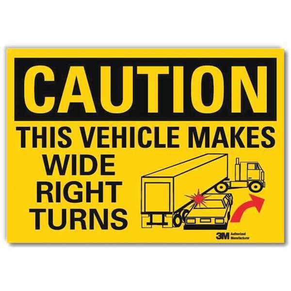 Lyle Caution Sign, 7 in H, 10 in W, Plastic, Vertical Rectangle, English, U1-1090-RD_10X7 U1-1090-RD_10X7