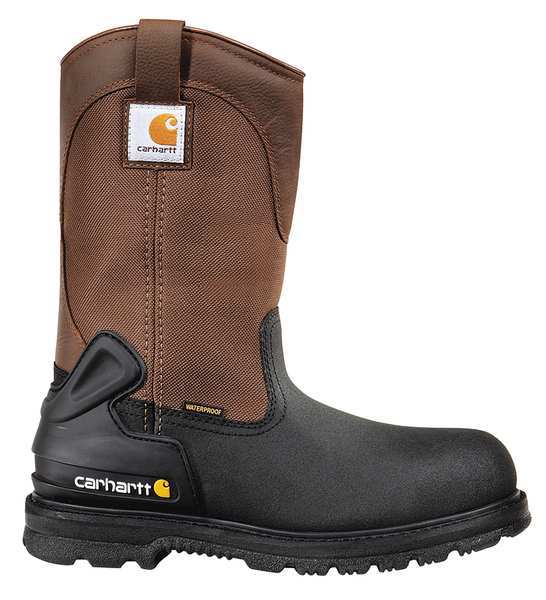 Carhartt Size 10 Men's Wellington Boot Steel Work Boot, Black/Brown CMP1259 10 W