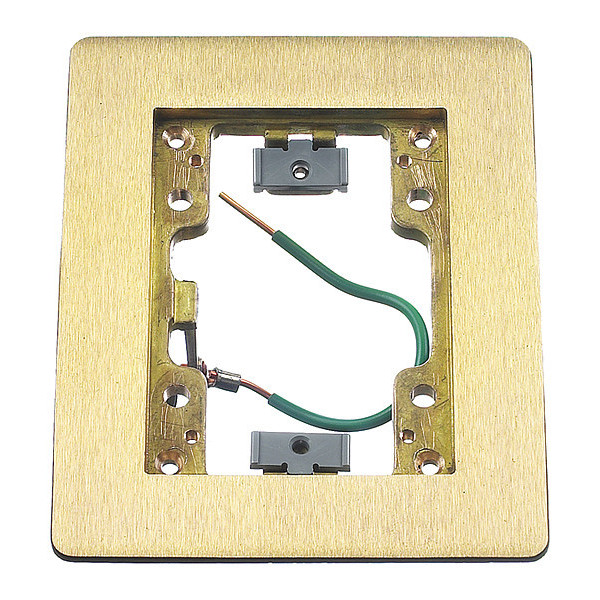 Hubbell Wiring Device-Kellems Rectangular Floor Flange, 1 Gang, Rectangular, Metallic SB3083W