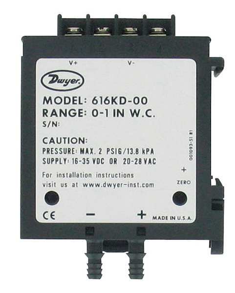 Dwyer Instruments DP Transmitter, 0-5 0-10 V Out 616KD-06-V