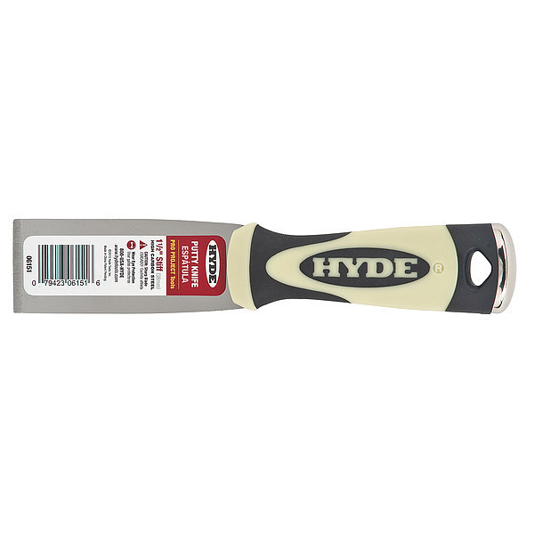 Hyde Putty Knife, Stiff, 1-1/2", Carbon Steel 06151