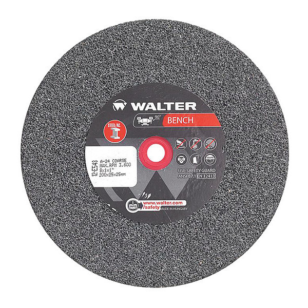 Walter Surface Technologies Grinding Wheel, T1 8"x1"x1" 24g Coarse 12E543
