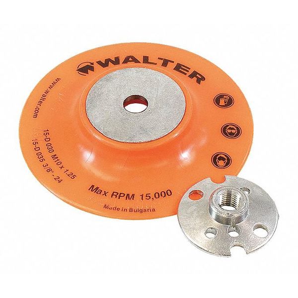 Walter Surface Technologies Backing Pads, 4" X 3/8-24" 15D035