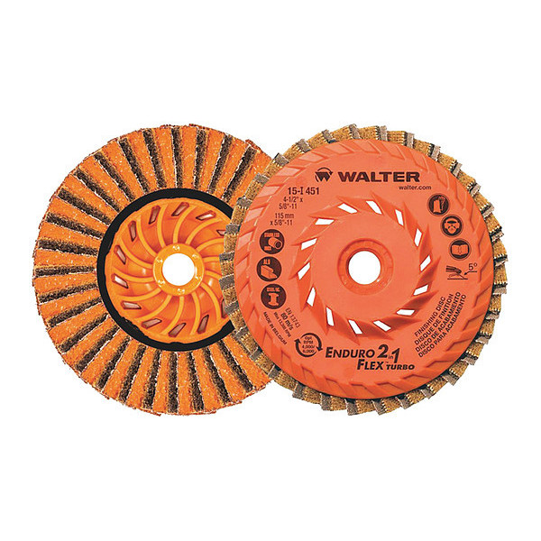 Walter Surface Technologies Turbo Finish Disc, T27s 4.5"x5/8-11" 15I451