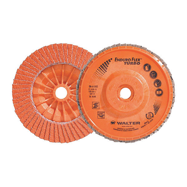 Walter Surface Technologies Blend Flap Disc, 5"X5/8-11" 36/60G 06A502