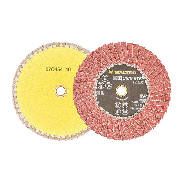 Walter Surface Technologies Flexible Finish Flap Disc, 4.5" 40g 07Q454