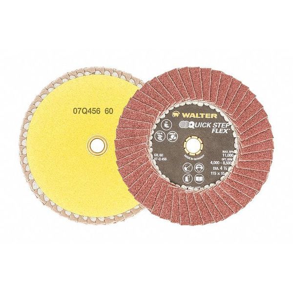 Walter Surface Technologies Flexible Finish Flap Disc, 4.5" 60g 07Q456
