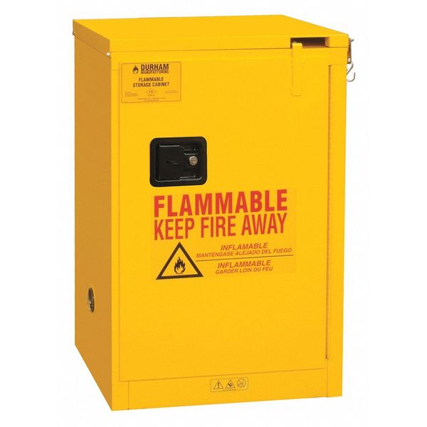 Durham Mfg Flammable Safety Cabinet, Self Closing Door, 12 gal. 1012S-50