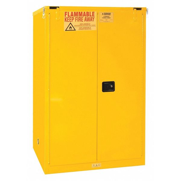 Durham Mfg Flammable Safety Cabinet, Self-Closing Door, 90 gal. 1090S-50