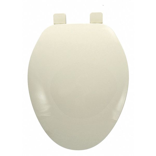 Jones Stephens Buildr Grd Plstc Toilet Seat, Bone, Elngtd, With Cover, Elongated, Bone C101101