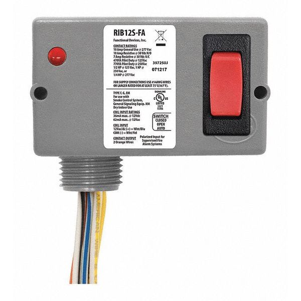 Rib Enclosed Relay, 10A, SPST, Polarized RIB12S-FA | Zoro