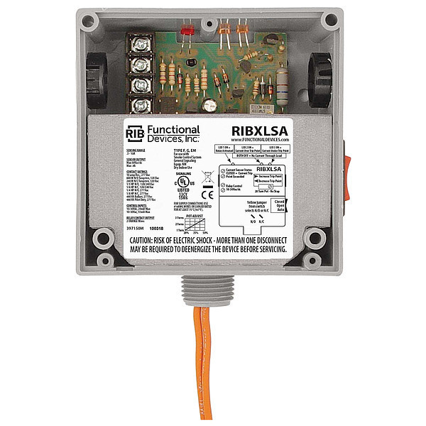 Functional Devices-Rib Enclosed Relay/Current Switch, Adj., 10A RIBXLSA