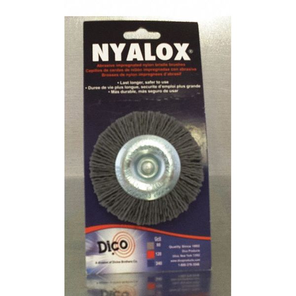 Nyalox By Dico Nyalox Wheel Brush, 80 Grit, Gray, 3" 7200015