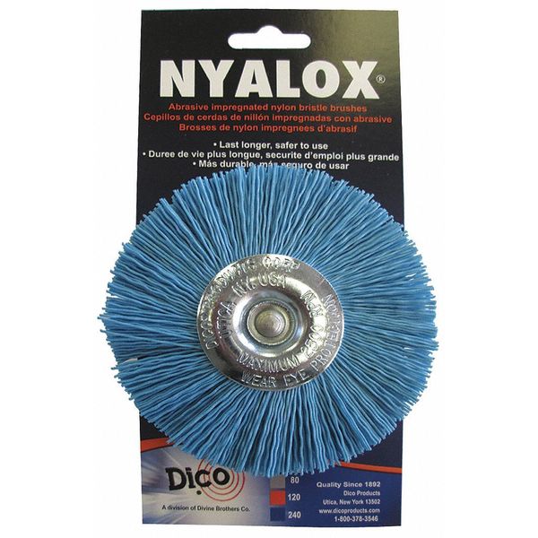 Nyalox Wheel Brush, 240 Grit, Blue, 4