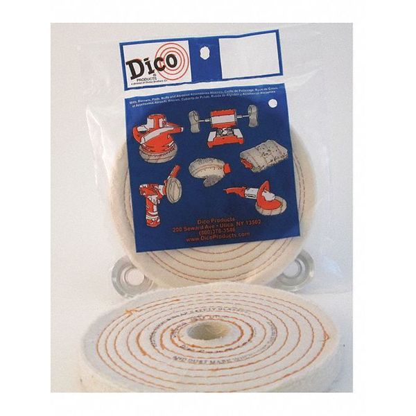 Dico Products Spiral Sewn Buffing Wheel, 6" dia. x 1/2" 7000195