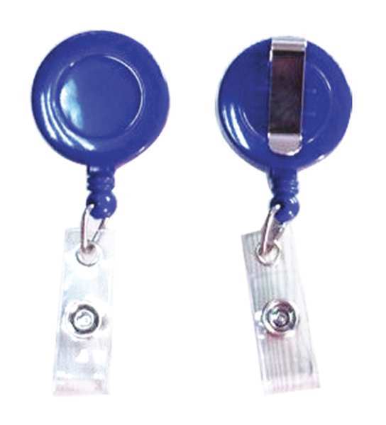 Badge Reel, Retractable/Clip, Blue, PK10