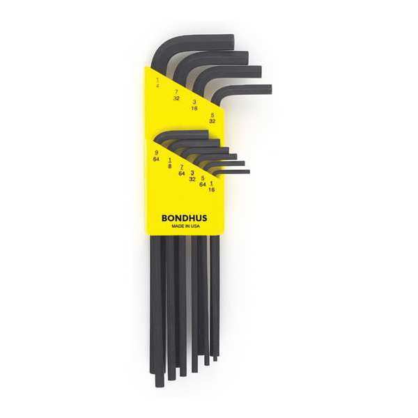 Bondhus 10 Piece SAE L-Shape Hex Key Set, 12138 12138