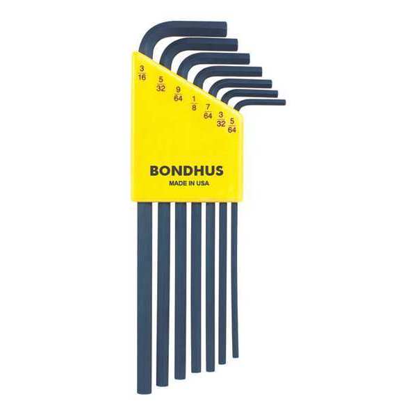 Bondhus 7 Piece SAE L-Shape Hex Key Set, 12145 12145